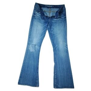 American Eagle Artist Jeans Women's 10 Reg Super Stretch Flare Distressed Boho